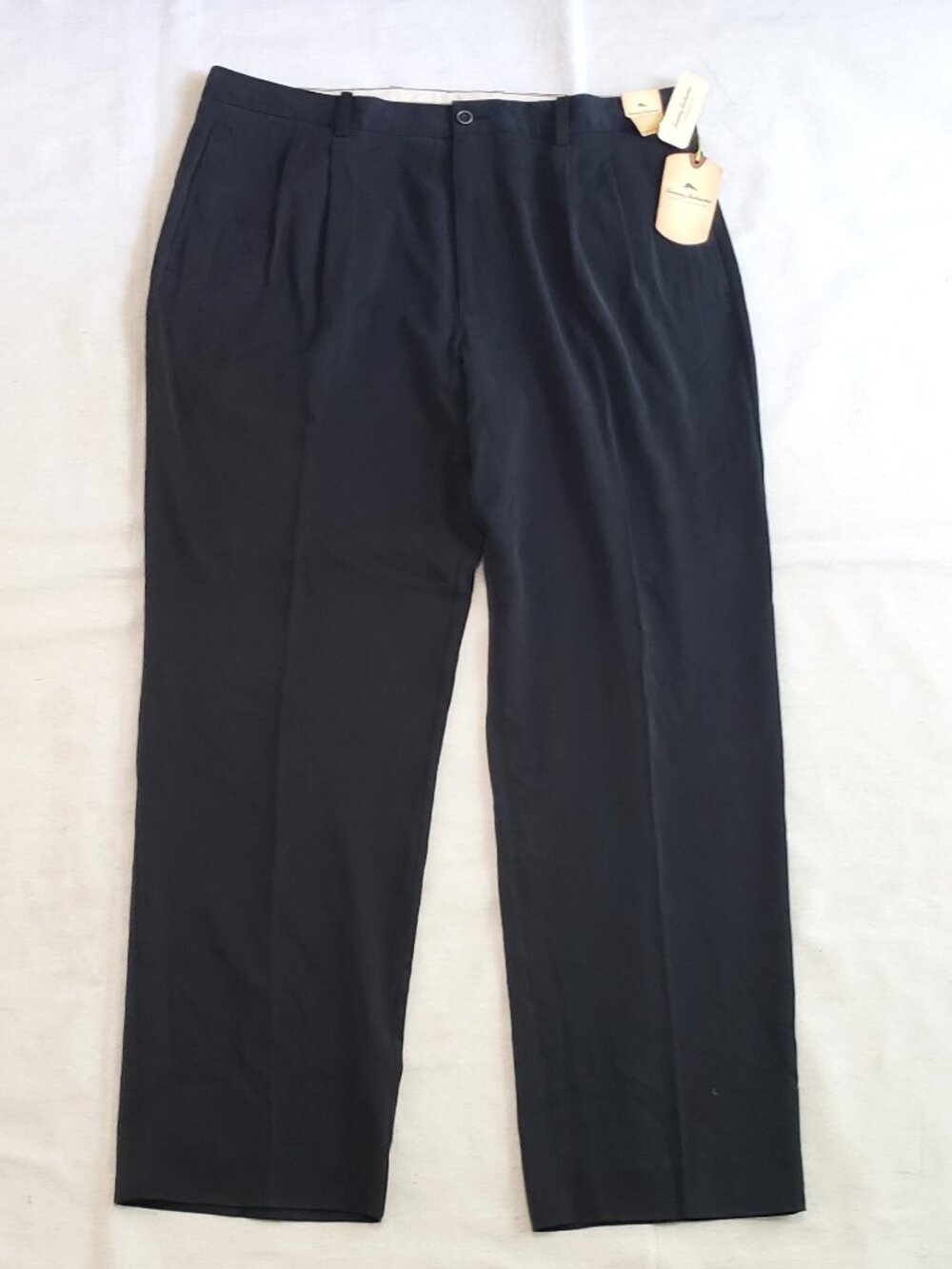 NWT Tommy Bahama Men's 38x32 Dark Gray Dress Pants 80% Silk Rayon Pleated Front